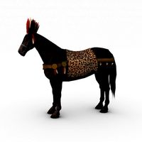 Horse with fur and feathers3d model