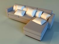 Cloth corner sofa simple3d model