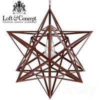 CEILING LIGHT STAR VINTAGE IRON