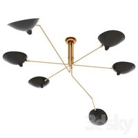 Serge Mouille Ceiling lamp 6 arms