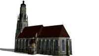 Gothic St. Georgs church in Nördlingen with the church tower called 'Daniel'
