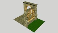 Harry Potter stone wall section courtyard corridor
