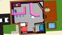 house with car hot tub bathroom with tv bedroom with tv and a colorful couter for kitchen