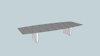 SLAB MEETING TABLE- 4200 x 1600 BOAT SHAPED