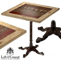 CAST IRON AND LARCH RESTAURANT TABLE SQUARE