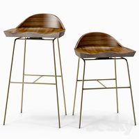 Bassam Fellows Spindle Low Back Stools