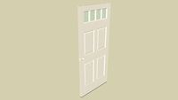 Entry Door: 6'8' x 3', 4 panel 4 lite w/ holes for door knob