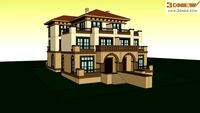 【建筑】双联排别墅sketchup模型