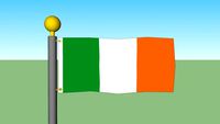 Ireland Flag with Flagpole