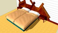 cabecero para cama en madera maciza y mesillas mod. Zancibar