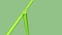 lime green oversized prototype scooter y bars with integrated clamp.