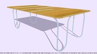 COFFEE TABLE PAPER CLIP 2 X 4 X .5 T DARKER WOOD TOP BY JOHN A WEICK RA