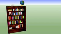 A wooden bookshelf