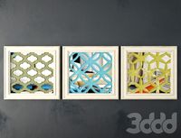 Lattice Square Wood Panel Wall Art
