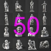 50 Sculpture collection 3D Model 3D Model