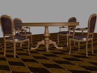 Table and chairs 3D Model
